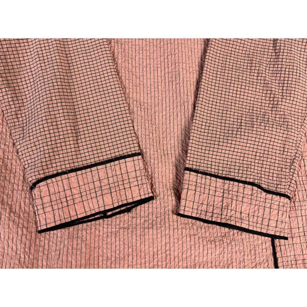 Ali Miles Tunic Size Small Pink Black 3/4 Sleeves Buttons Lagenlook Artsy Work - Picture 6 of 12